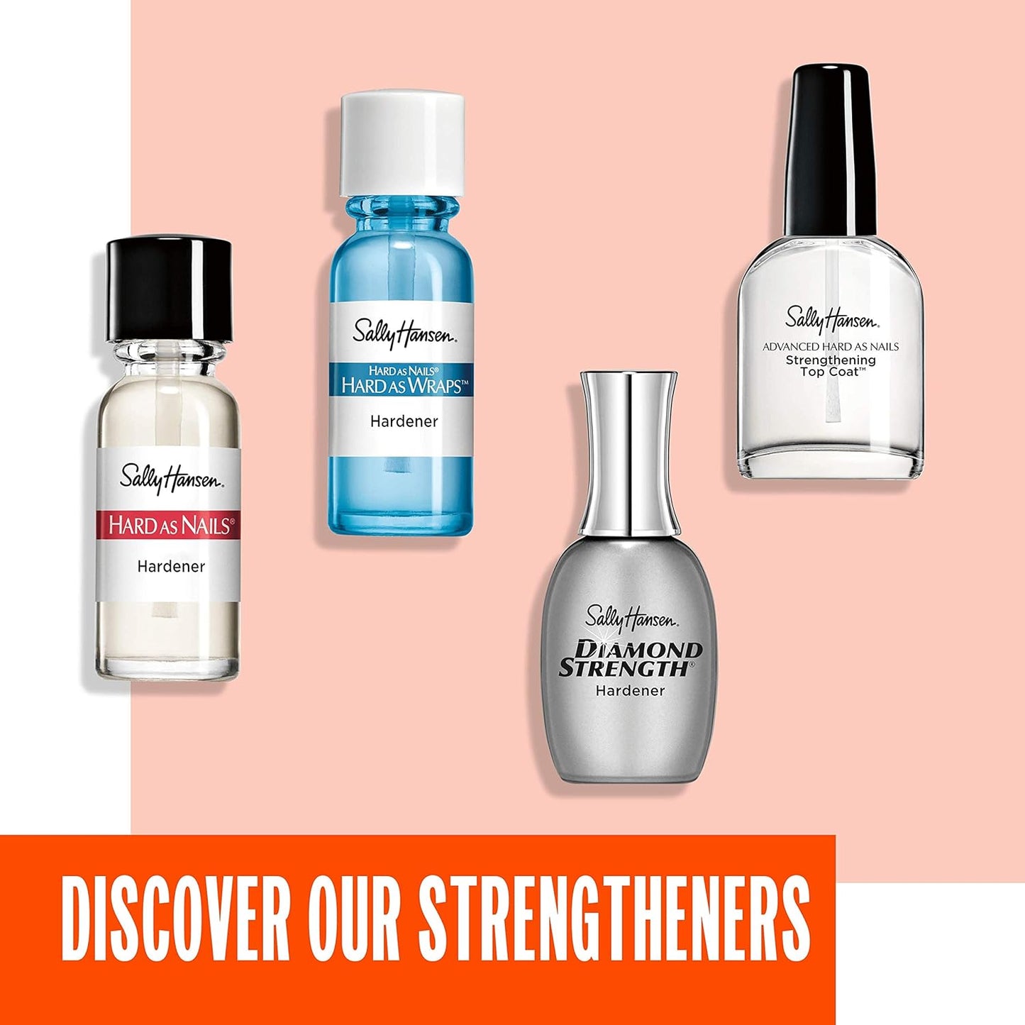 Sally Hansen Diamond Strength Nail Hardener 45095 Clear, 0.45 Fl Oz, Pack of 1