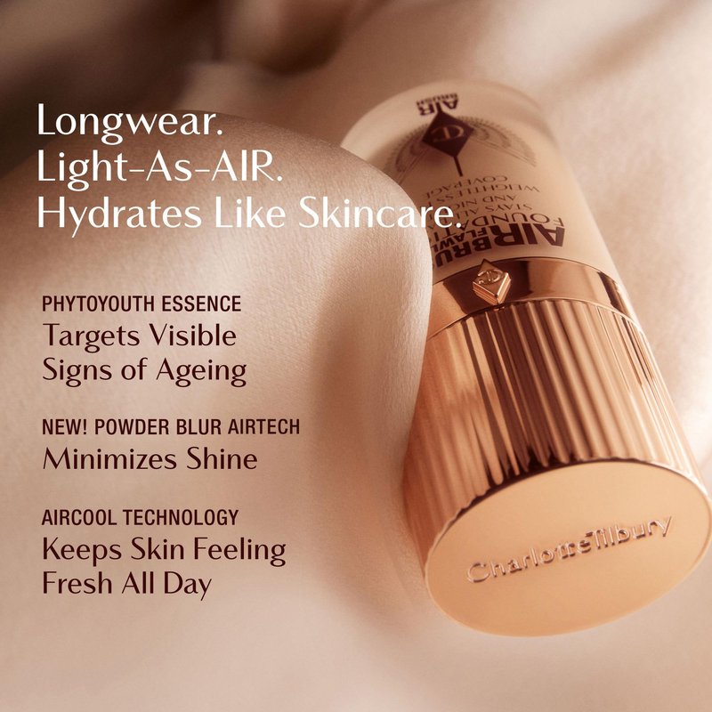 Charlotte Tilbury Airbrush Flawless Matte Foundation - Full Coverage Liquid Makeup with a Natural-Matte Finish - Smoothes & Blurs Pores - Waterproof & Transfer Resistant - 17 Cool