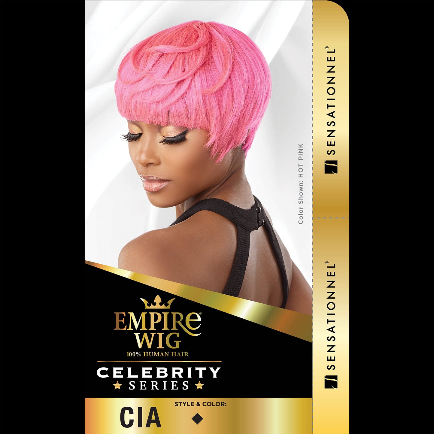 Sensationnel Empire Human Hair Wig - Cia Celebrity Inspired Collections Pre-Styled Salon Cut Hair (1B OFFBLACK)