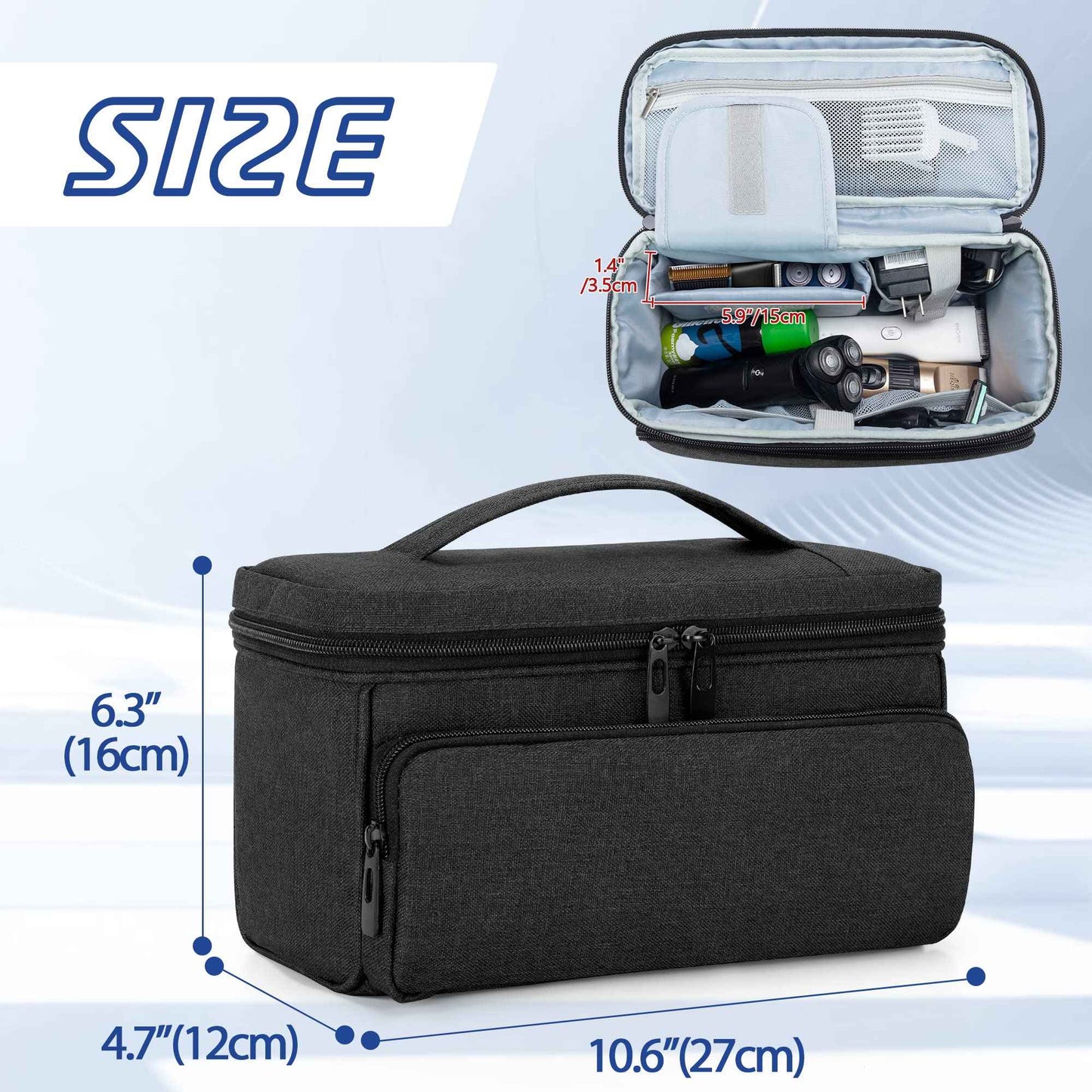 CURMIO Barber Bag for Hair Clippers, Men Grooming Travel Case for Electronic Shaver, Hair Trimmer and Hair Cutting Tools, Black, Bag Only