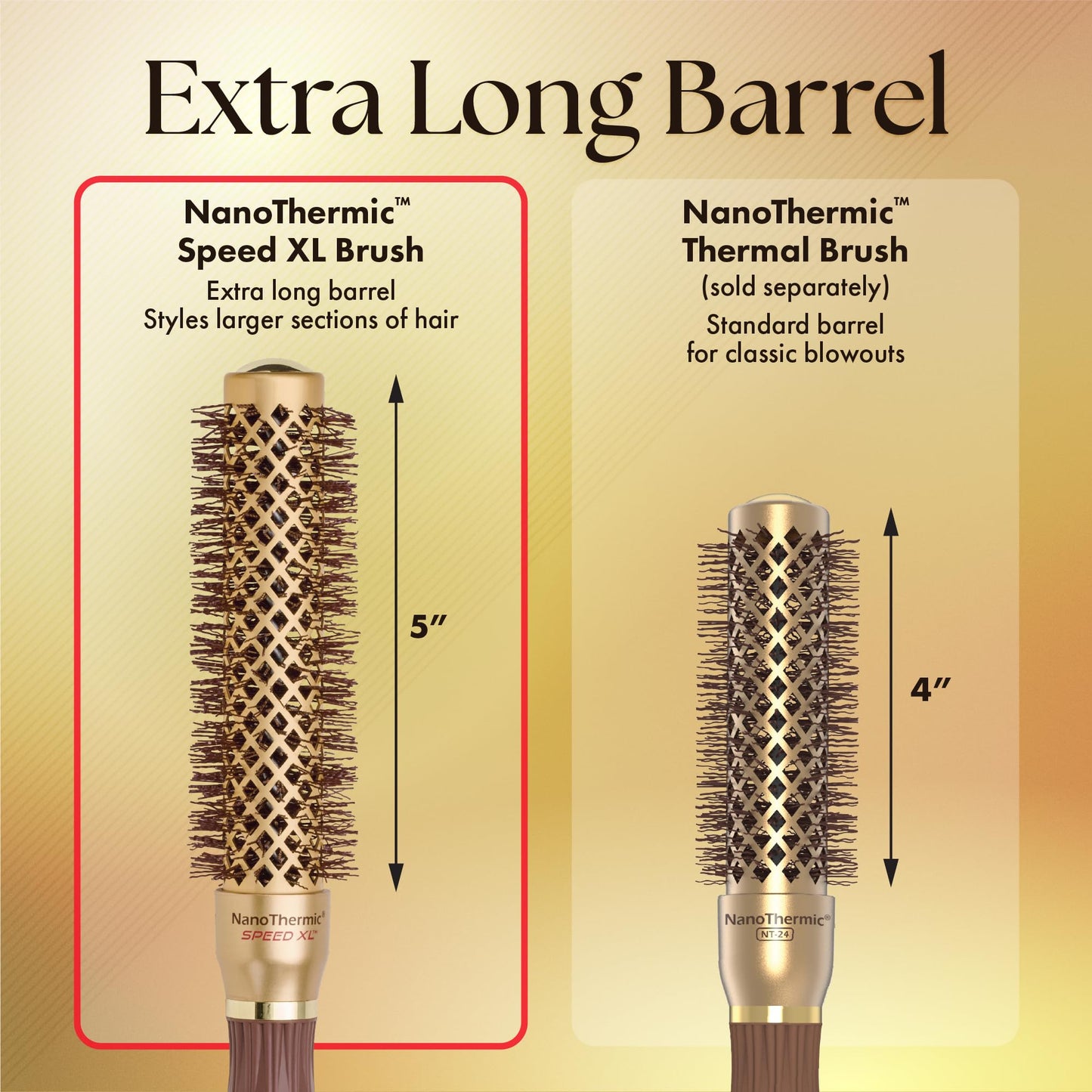Olivia Garden NanoThermic Ceramic + Ion Speed XL Round Thermal Hair Brush - Not Electrical - Professional Blowout Brush for Normal to Thick Hair - 1"-Diameter Barrel - NTXL-24