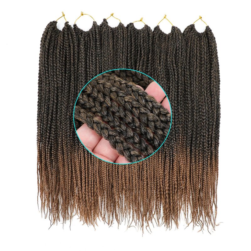 YUSSAY Crochet Box Braids 14 Inch 6 Packs 144 Strands Goddess Box Braids Crochet Hair Pre looped Crochet Hair for Black Women (14 Inch 1B)