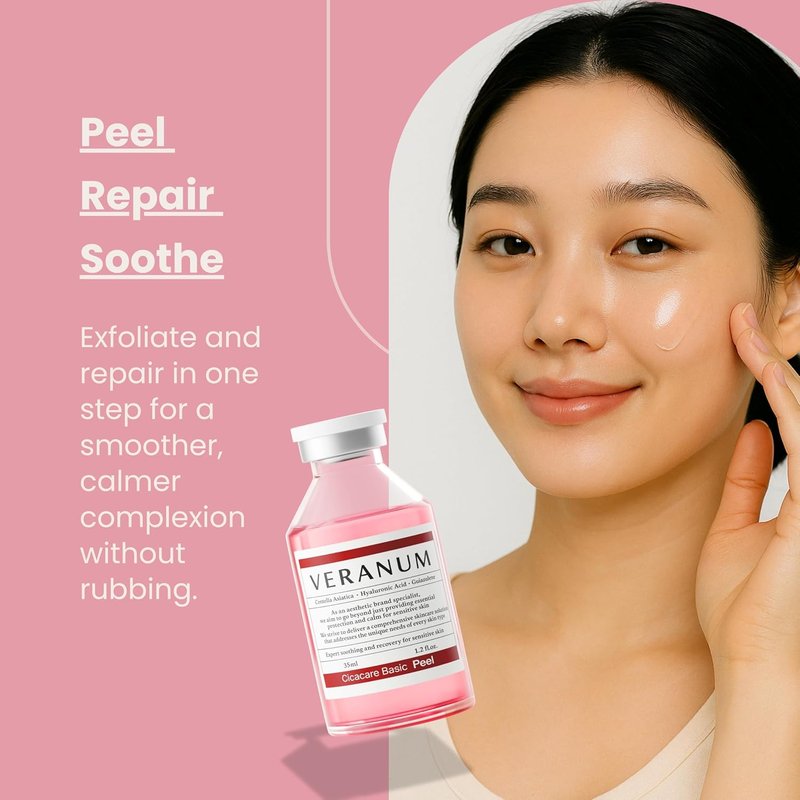 Cicacare Peeling Ampoule - Gentle Exfoliating Serum with Lactic Acid & Peptides for Radiant Skin | 1.2 fl oz (35 mL)