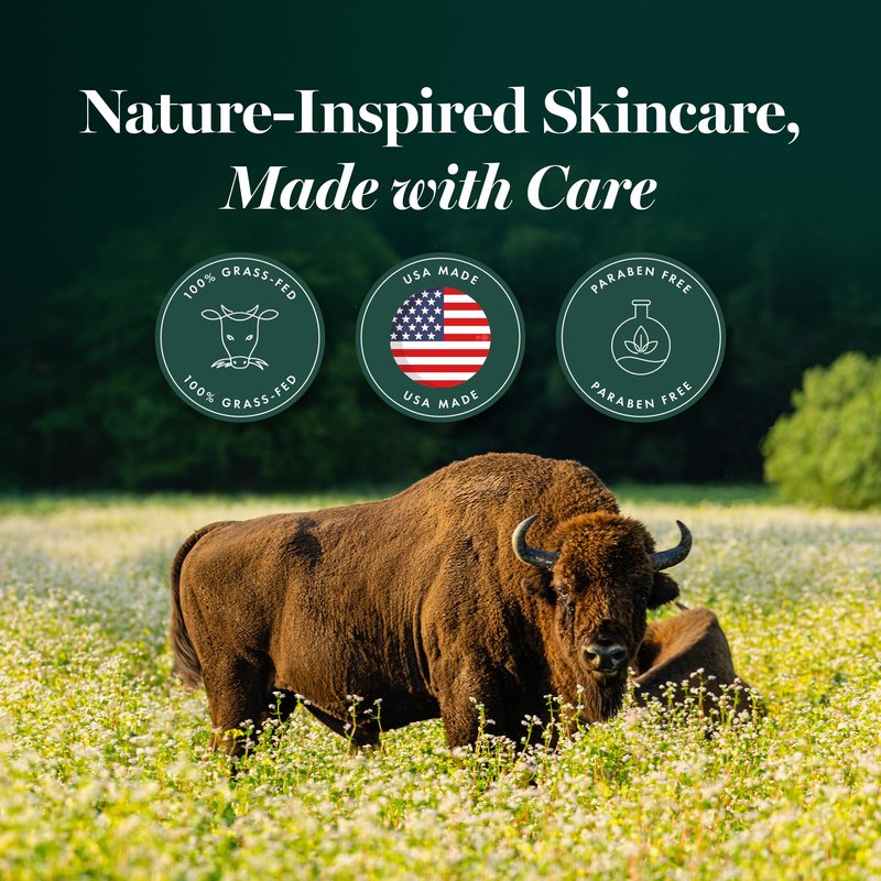 Bison Tallow Face Cream with Bakuchiol & Hyaluronic Acid, Anti Aging Moisturizer for Women, Fragrance Free, Retinol Alternative, Grass Fed, Ancestral Beauty Gift for Her
