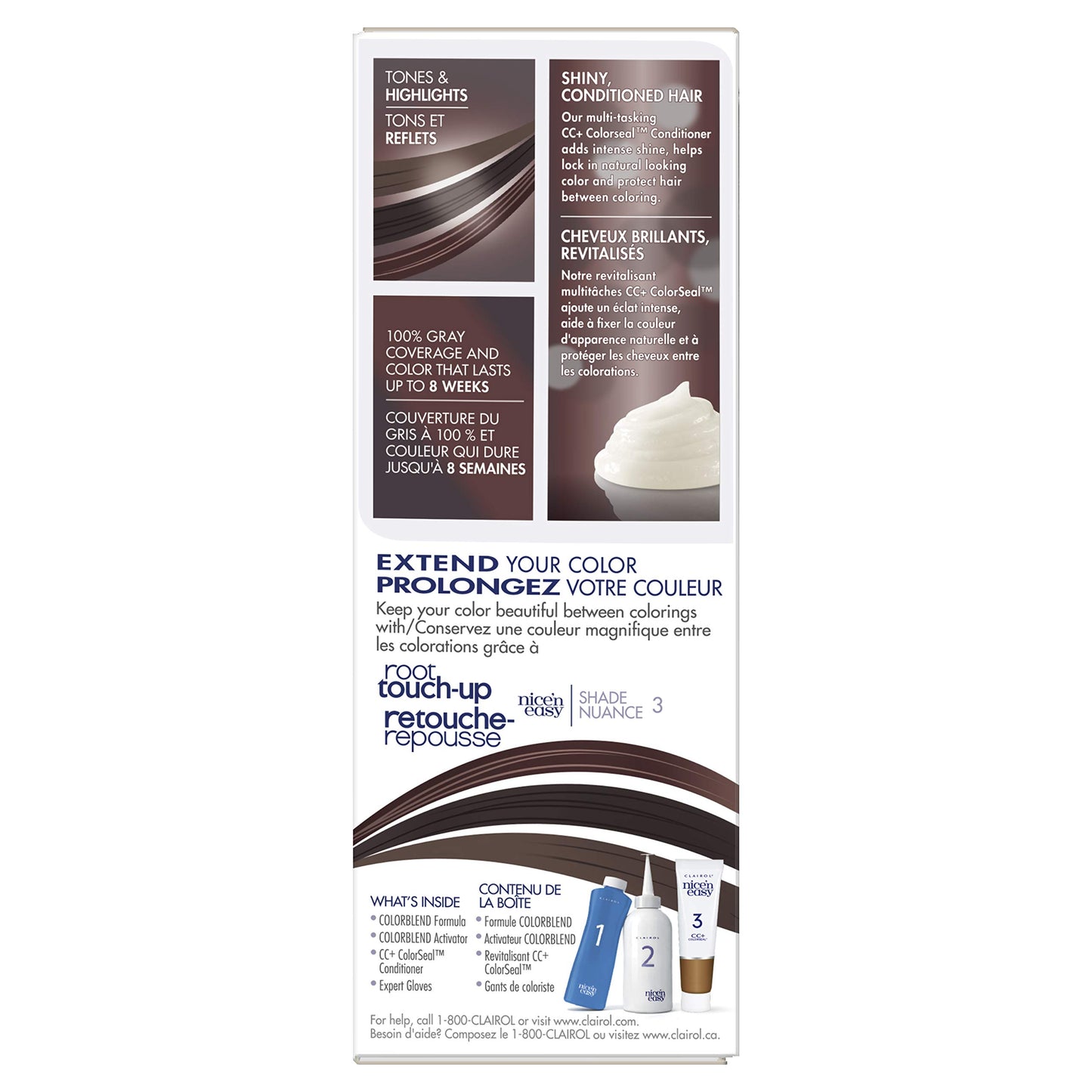 Clairol Nice'n Easy Liquid Permanent Hair Dye, 2 Black Hair Color, Pack of 3