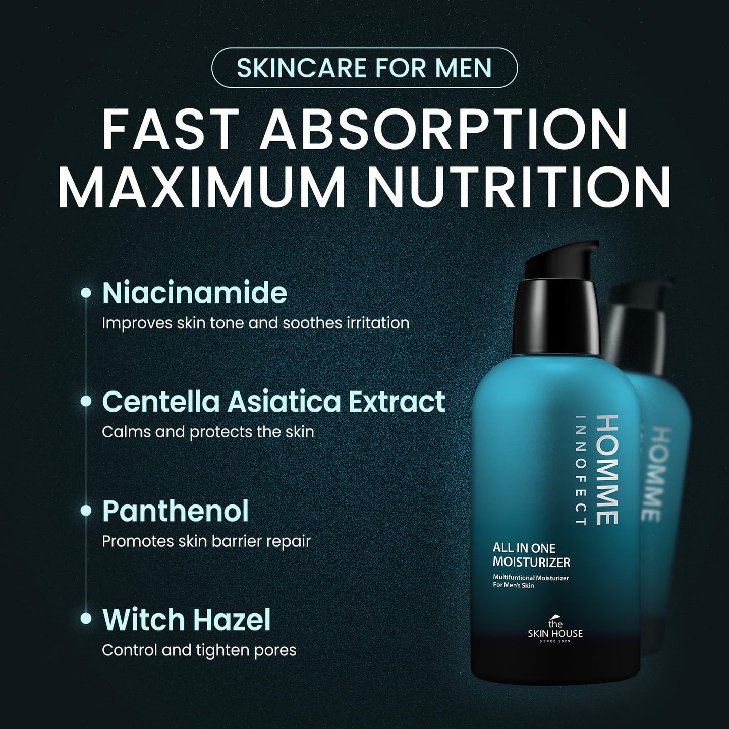 The Skin House HOMME INNOFECT All-in-One Skincare Duo for Men | Foaming Face Wash & All-in-One Moisturizer (Toner + Serum + Aftershave Balm) | Korean Skin Care for Sensitive Skin