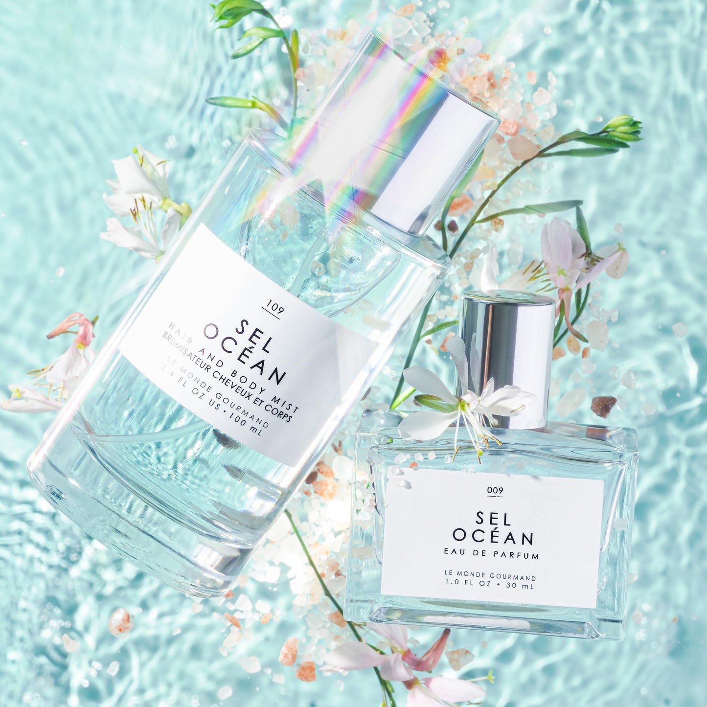 Le Monde Gourmand Sel Océan Hair & Body Perfume Mist - 3.4oz (100ml) - Honeysuckle, Muguet and Pink Sea Salt Fragrance Notes