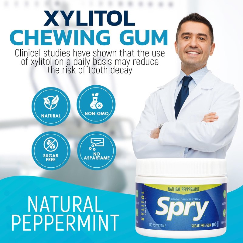 Spry Total Dental Health Kit, All Day Oral Care and Gum Health Kit Including Xylitol Sugar Free Gum, Candy Mints, Oral Rinse and Spearmint Toothpaste