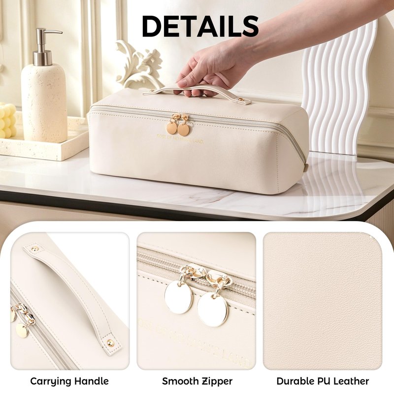 Linpr Travel Storage Bag for Dyson Airwrap & Shark Flexstyle, Portable Handheld Travel Case, Double Compartments Organizer with Large Opening, Waterproof Hair Dryer Carrying Case (White)