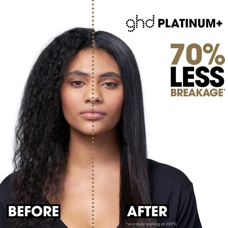 ghd Platinum+ Styler ― 1" Flat Iron Hair Straightener, Professional Ceramic Hair Styling Tool for Stronger Hair, More Shine, & More Color Protection - Black