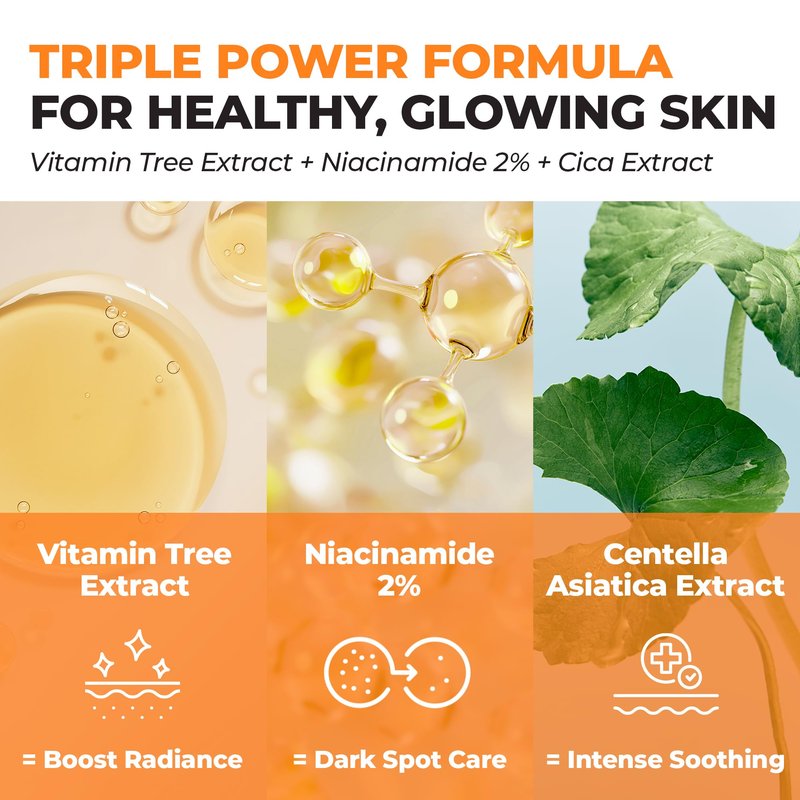 JUMISO All Day Vitamin Serum, Brightening & Balancing Facial Serum, Gift, Vitamin C, A, B, D, E , Serum with Vitamin, Korean Skincare, Skin brightening, soothing, Vegan serum, Vitamin tree extract 86.14%, Niacinamide 20,000ppm,1.01 fl oz (serum)