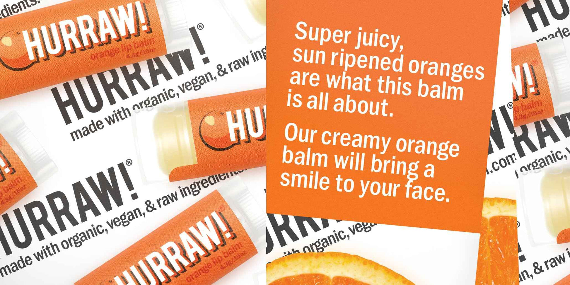 Hurraw! Orange Lip Balm, 3 Pack: Organic, Certified Vegan, Cruelty and Gluten Free. Non-GMO, 100% Natural Ingredients. Bee, Shea, Soy and Palm Free. Made in USA