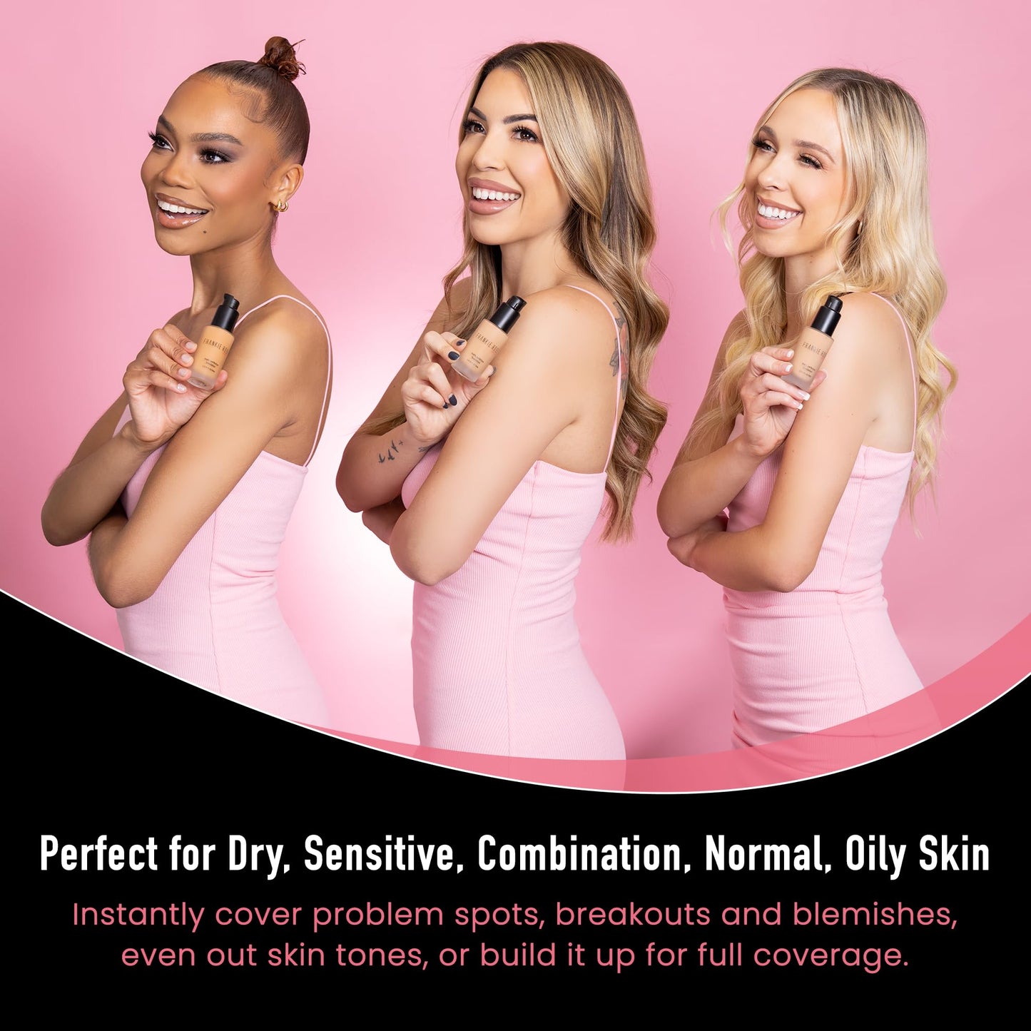Frankie Rose Cosmetics Matte Perfection Foundation Makeup – Long-Lasting, Hydrating Foundation for Semi-Matte Finish - Full Coverage for All Skin Types - (Neutral) 1.0 US fl oz / 30 ml