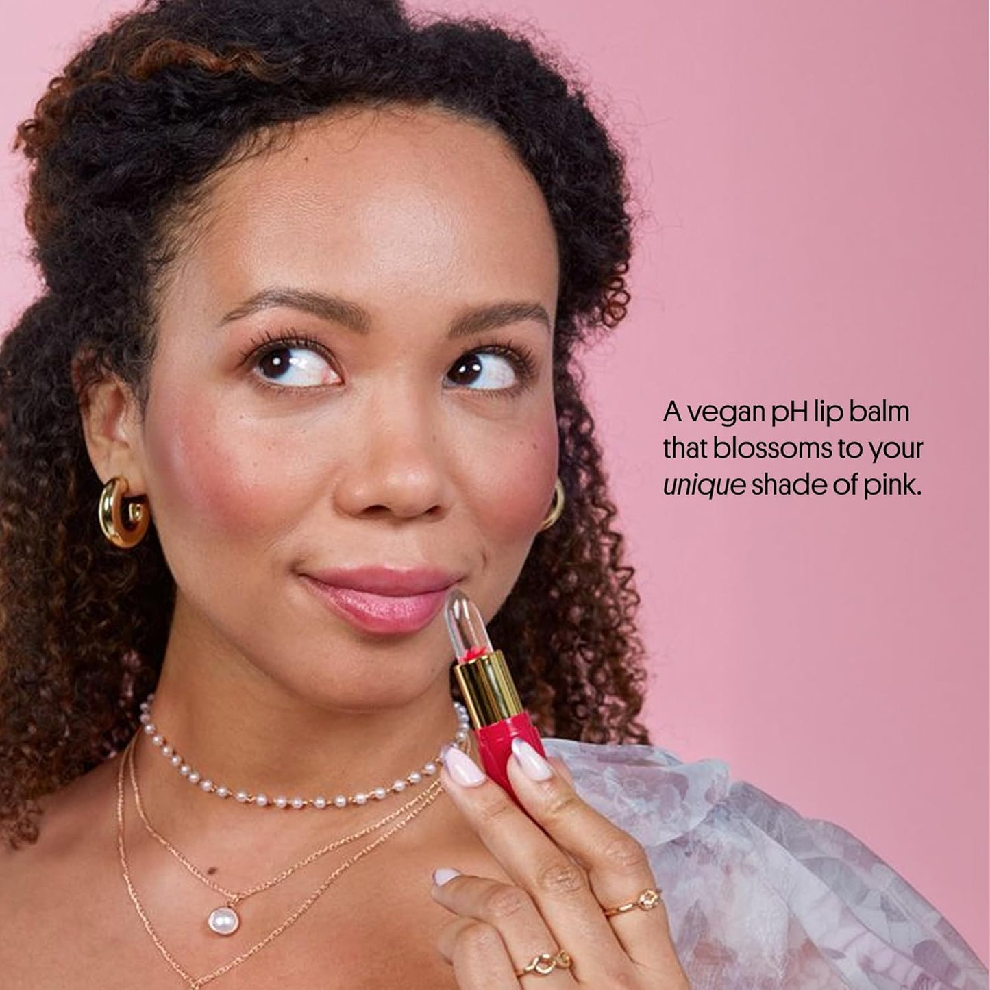 Winky Lux Flower Balm - Color Changing pH Lip Balm | Vegan & Cruelty-Free Hydrating Sheer Pink Lipstick