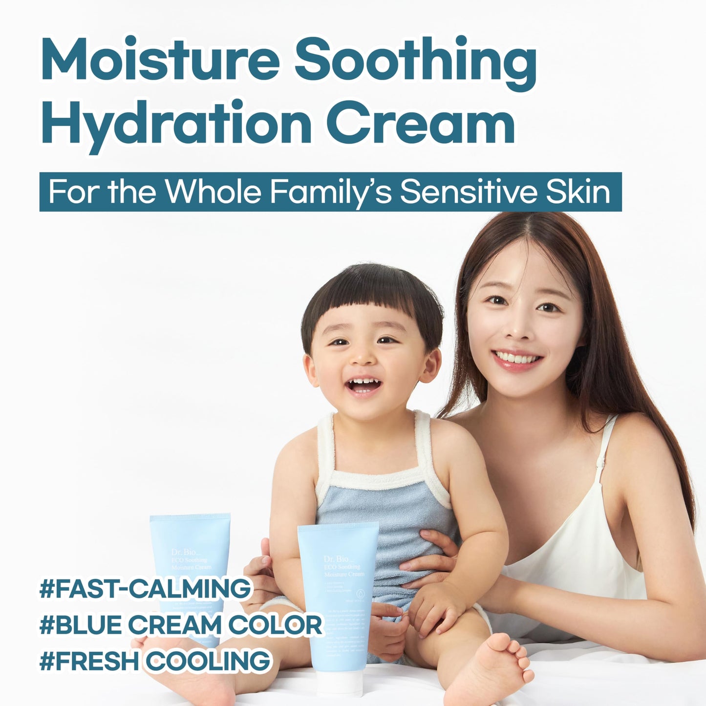 Dr.Bio Eco Soothing Moisture Cream, Moisturizer with Probiotics for Sensitive Skin & Dry Skin, Hydration and Soothing Relief for Face and Body, Cooling Immediately, Lightweight, Korean Skin Care