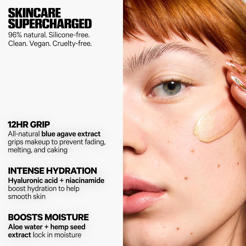 Hydro Grip + Glow Primer | Illuminating Face Primer with Hyaluronic Acid - 1 oz, Silicone-Free, Radiant Finish
