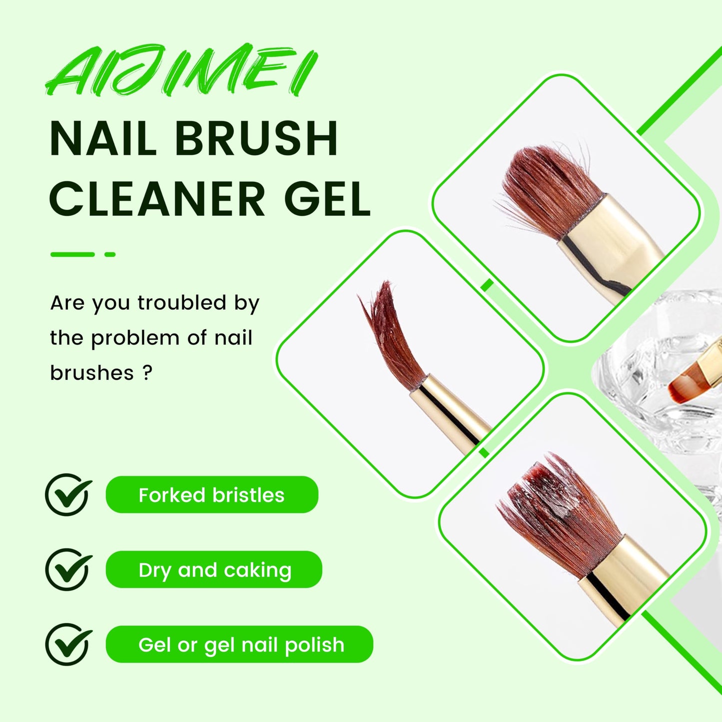 AIJIMEI Nail Brush Cleaner 120ml Acrylic Nail Brush Cleaner kit for Efficient Nail Art Brush Cleaning Quick Gel Removal Suitable for Professional and Home