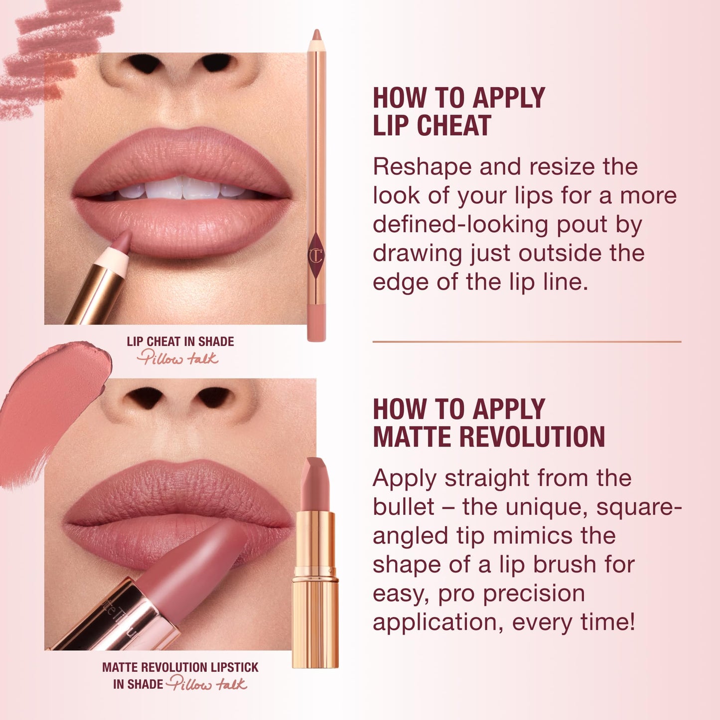 Charlotte Tilbury Lip Cheat Lip Liner Pencil - Creamy Fuller-Looking Lip Pencil with Jojoba Oil & Hyaluronic Acid - Waterproof, Smudge-Proof & Transfer-Proof - 6H Wear - Crazy In Love