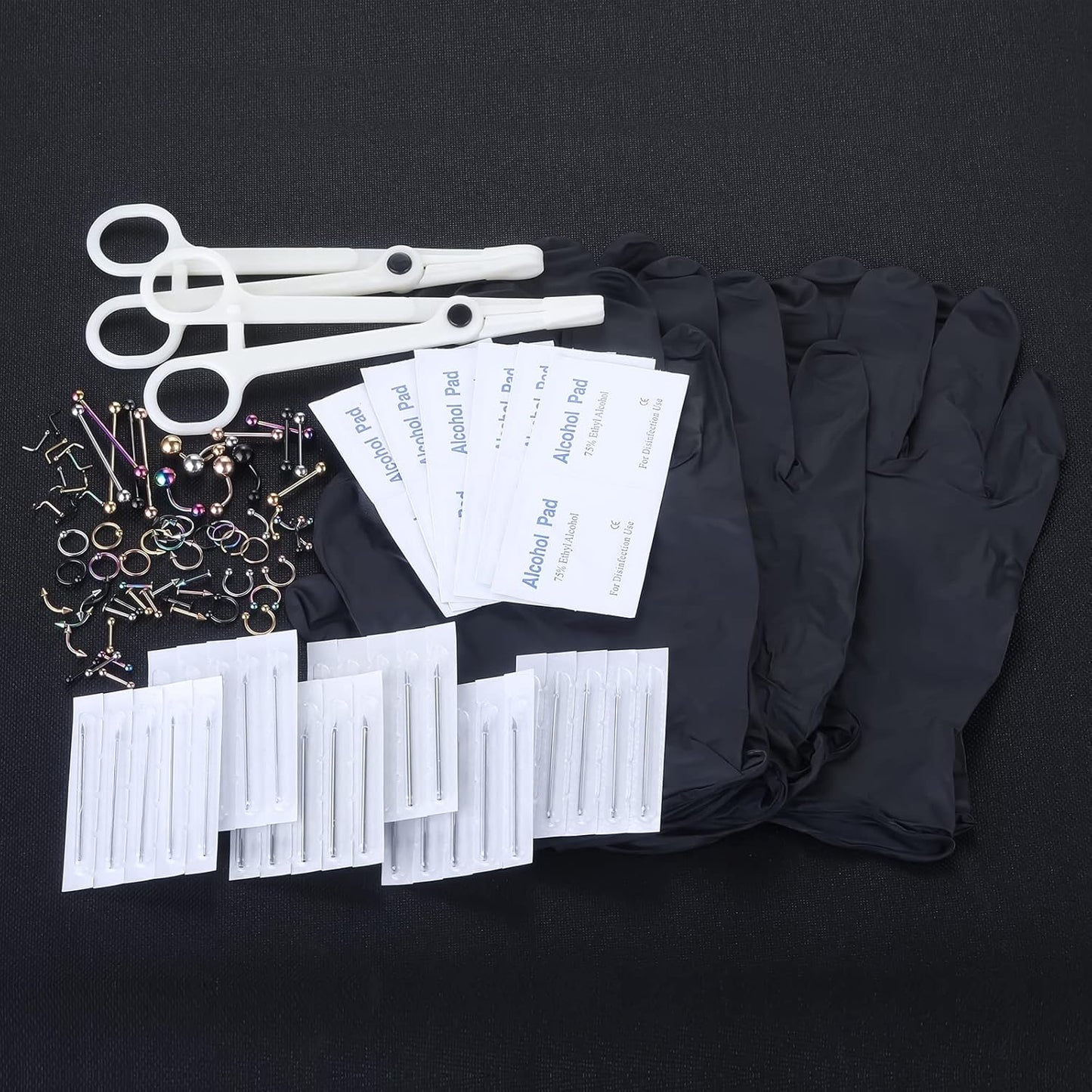Body Piercing Kit - 120PCS Surgical Steel Jewelry with 14G, 16G, 20G Rings & Tools | Complete Piercing Supplies
