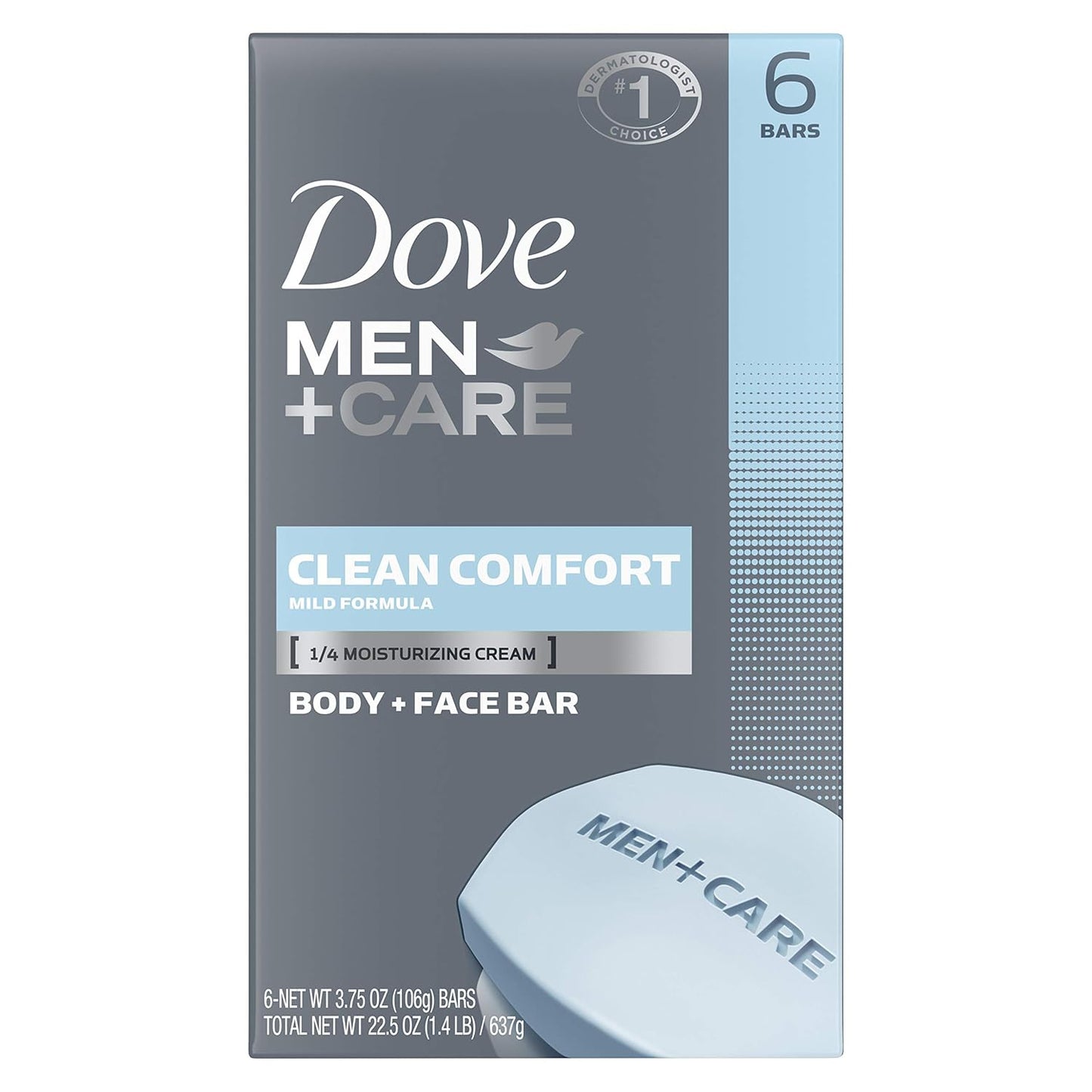 Dove Men+Care Body Soap & Face Bar - Hydrating & Moisturizing | 3.75 oz, 6 Bars