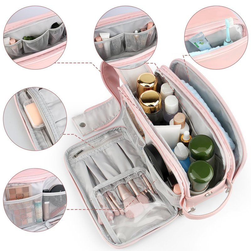 Rhea Rose Toiletry Bag for Women, Makeup Travel Bag Organizer, Large Bathroom Cosmetic bag, Traveling Dopp Kit Accessories Shower Bag, Lavender Purple