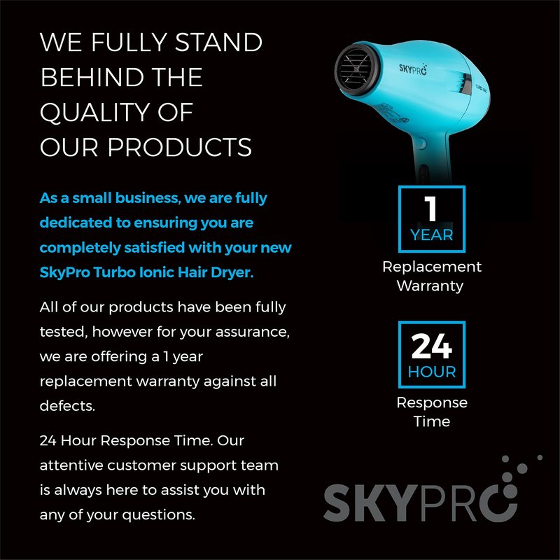 Turbo Ionic Blow Dryer with Attachments | Quiet & Powerful Professional Blow Dryer with Anti Frizz Technology | Tourmaline Hair Dryer with Infrared Heat |Short Barrel Travel Hair Dryer with Diffuser