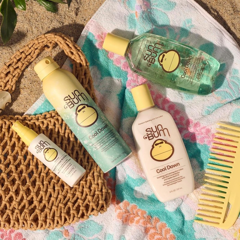 Sun Bum Cool Down Aloe Vera Spray - Vegan After Sun Care to Soothe and Hydrate Sunburn - 6 oz (3 pack)