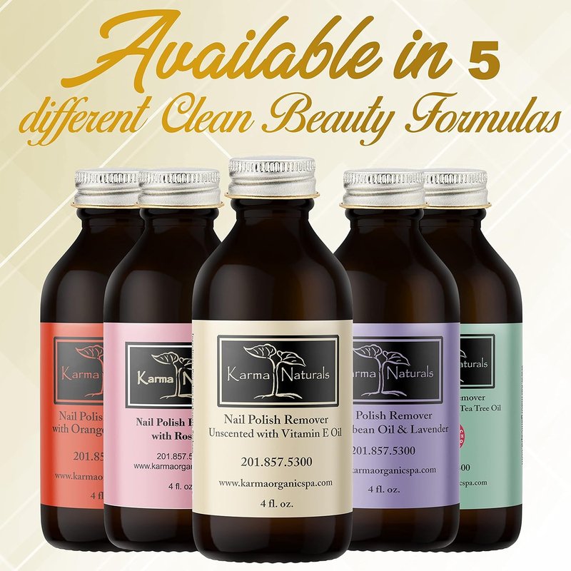 Organic Nail Polish Remover - Unscented with Vitamin E Oil | Non-Toxic, Vegan, Acetone-Free - 4 fl. Oz.
