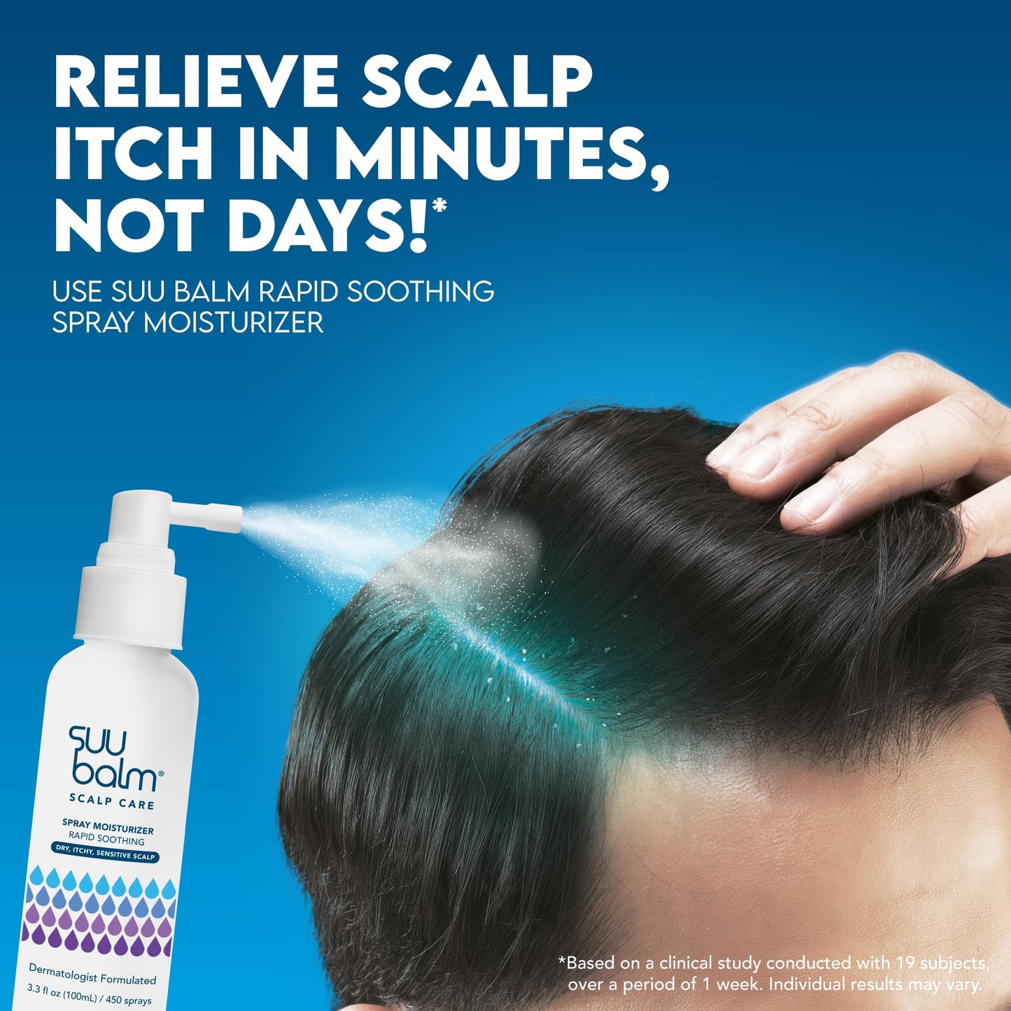 Suu Balm Dry Scalp Treatment, Rapid Itch Relief Anti-Dandruff Scalp Spray Moisturizer, Cooling Itchy Scalp Treatment for Flaky Sensitive & Psoriasis, Cooling Menthol & 5 Ceramides, 1.35 fl oz