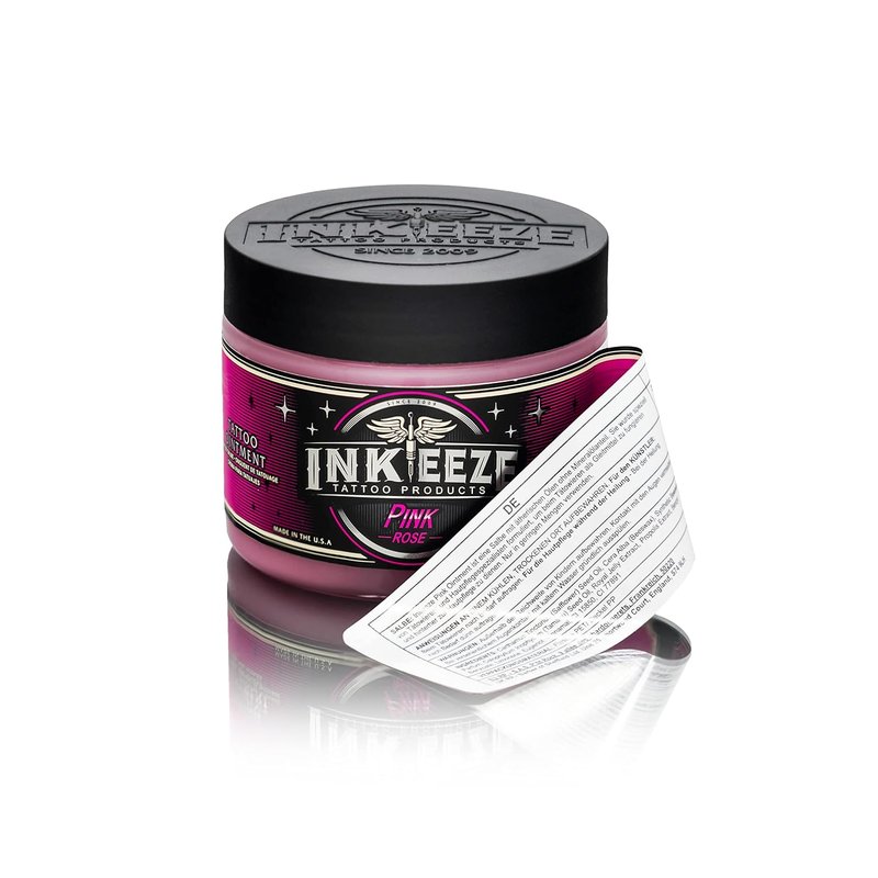 INK-EEZE Pink Tattoo Ointment - Vegan Aftercare with Essential Oils | 6oz Bubble Gum Scent