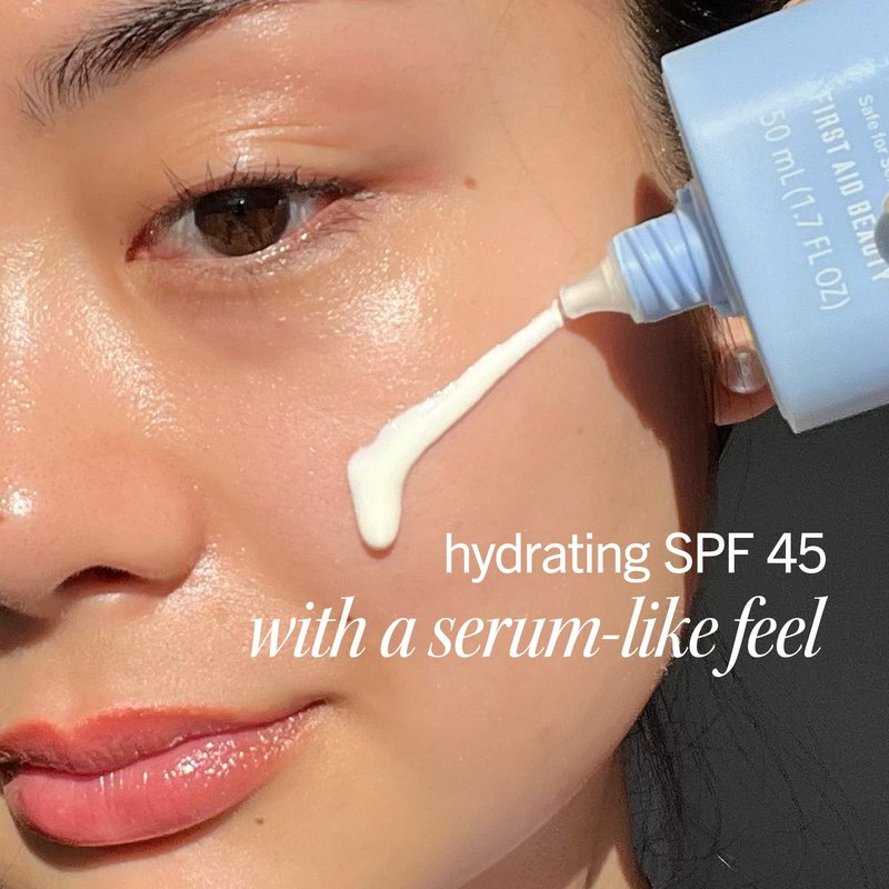 First Aid Beauty Hydrating Sunscreen Milk, Broad Spectrum SPF 45 with Colloidal Oatmeal & Glycerin, 24-Hour Hydration, Organic UV Filters, 1.7 oz