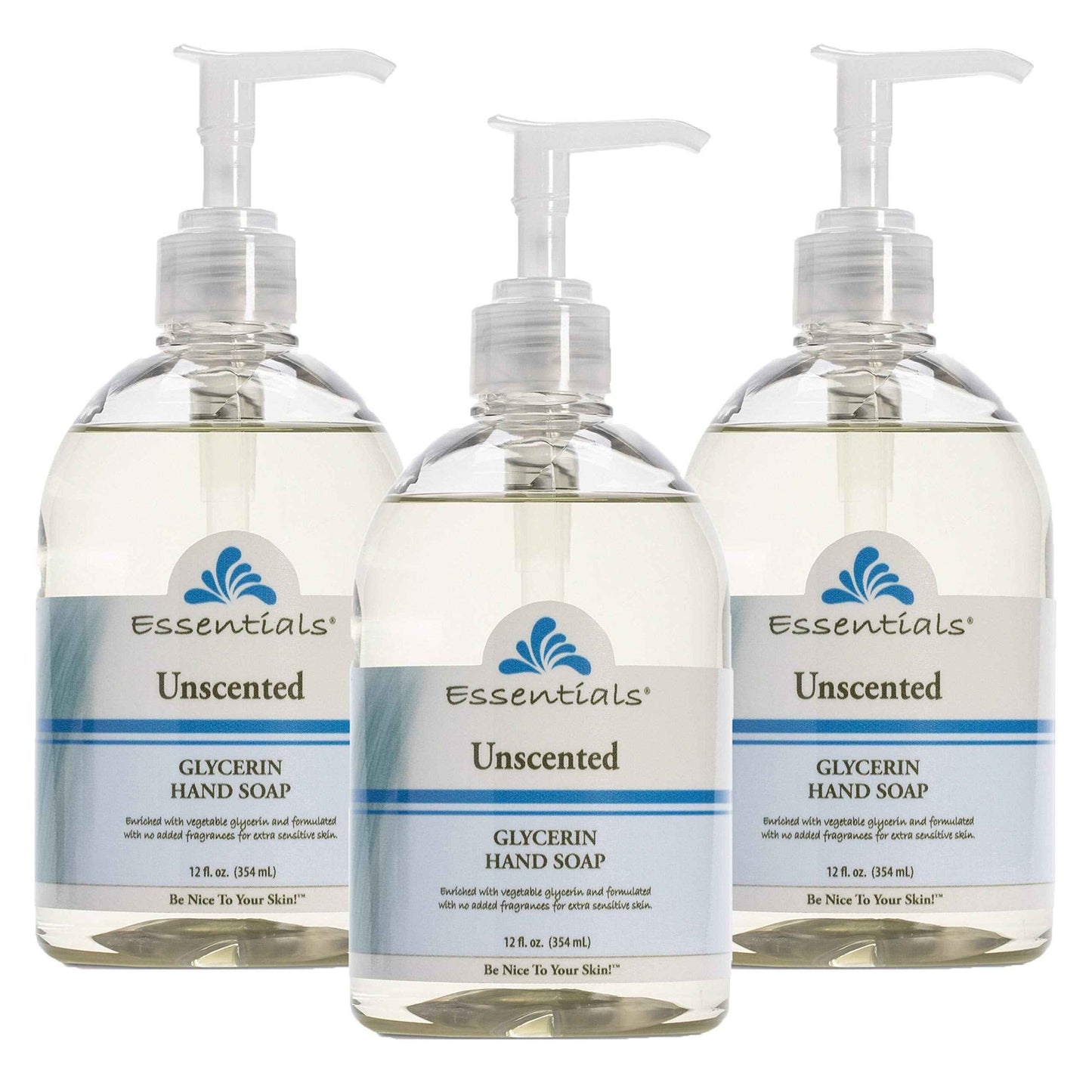 Essentials Glycerin Liquid Hand Soap, Unscented, 12-Fluid Ounce, Pack of 3