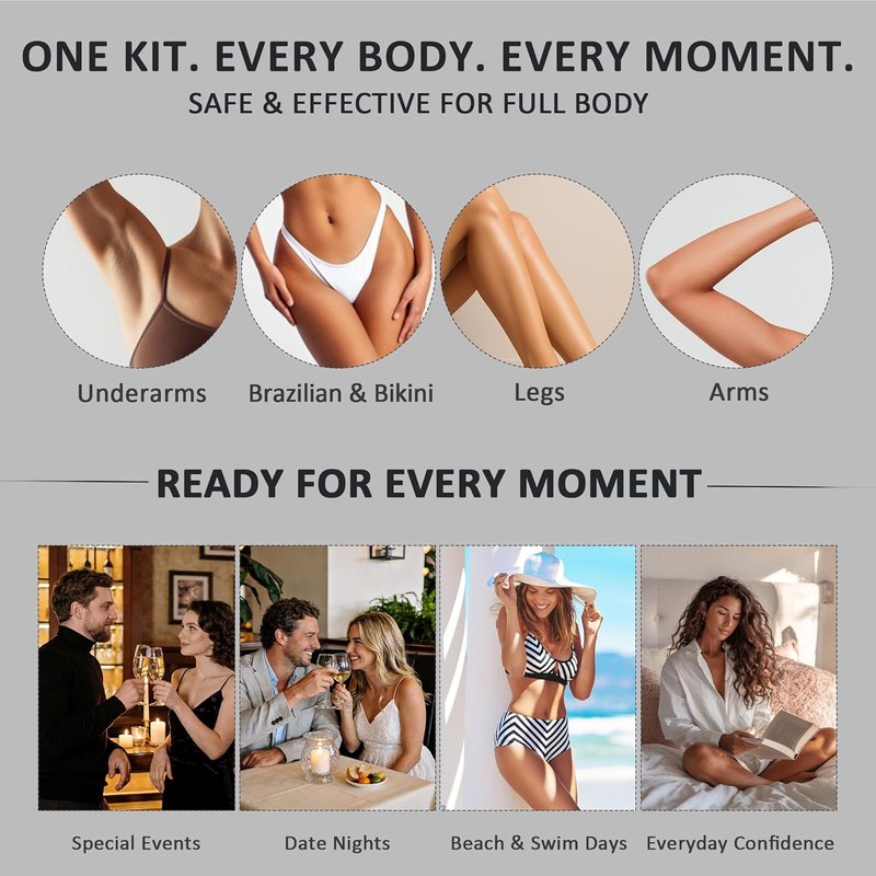 Maxpearl Hair Removal Waxing Kit for Men - Nose & Ear Wax with Silicone Pot | Removes Coarse Body Hair