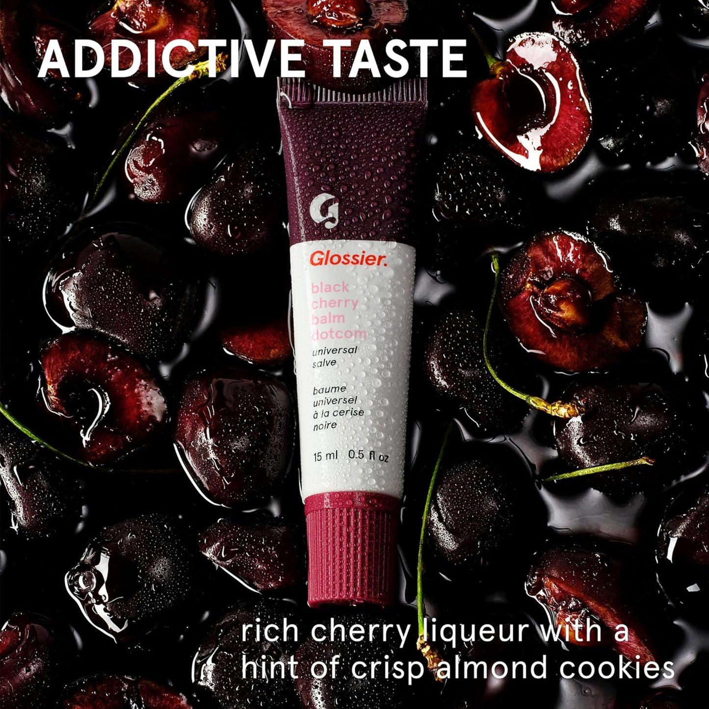 Glossier Balm Dotcom Hydrating Tinted Lip Balm - Black Cherry Tint | 12Hr Moisture for Dry Lips & Skin - 15ml