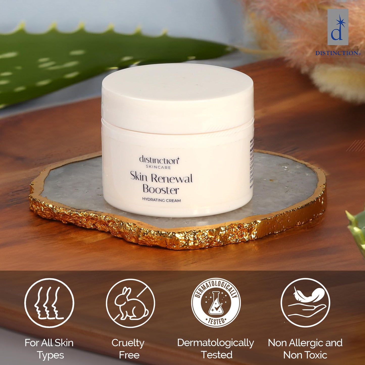 Distinction Skin Renewal Booster – Hydrating Face Moisturizer – Anti Aging Cream for Fine Lines & Wrinkles – Hydrates, Softens & Boosts Radiance – Daily Facial Cream for All Skin Types – 1 Oz