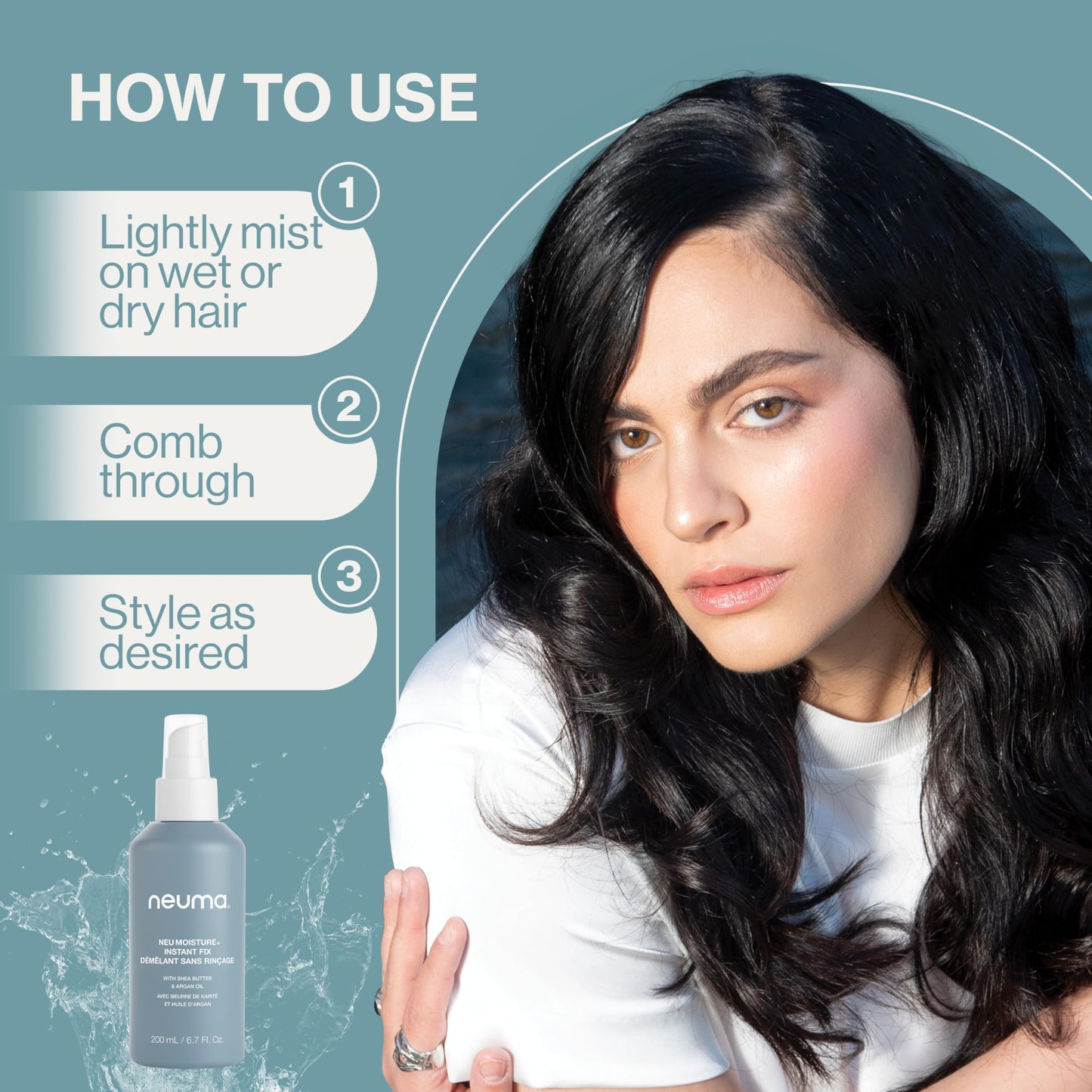 Neuma Neu Moisture Leave-In Hair Treatment Spray | Detangling Spray With Heat Protection | Nourishing Hydration With Shea Butter & Argan Oil For All Types of Hairs