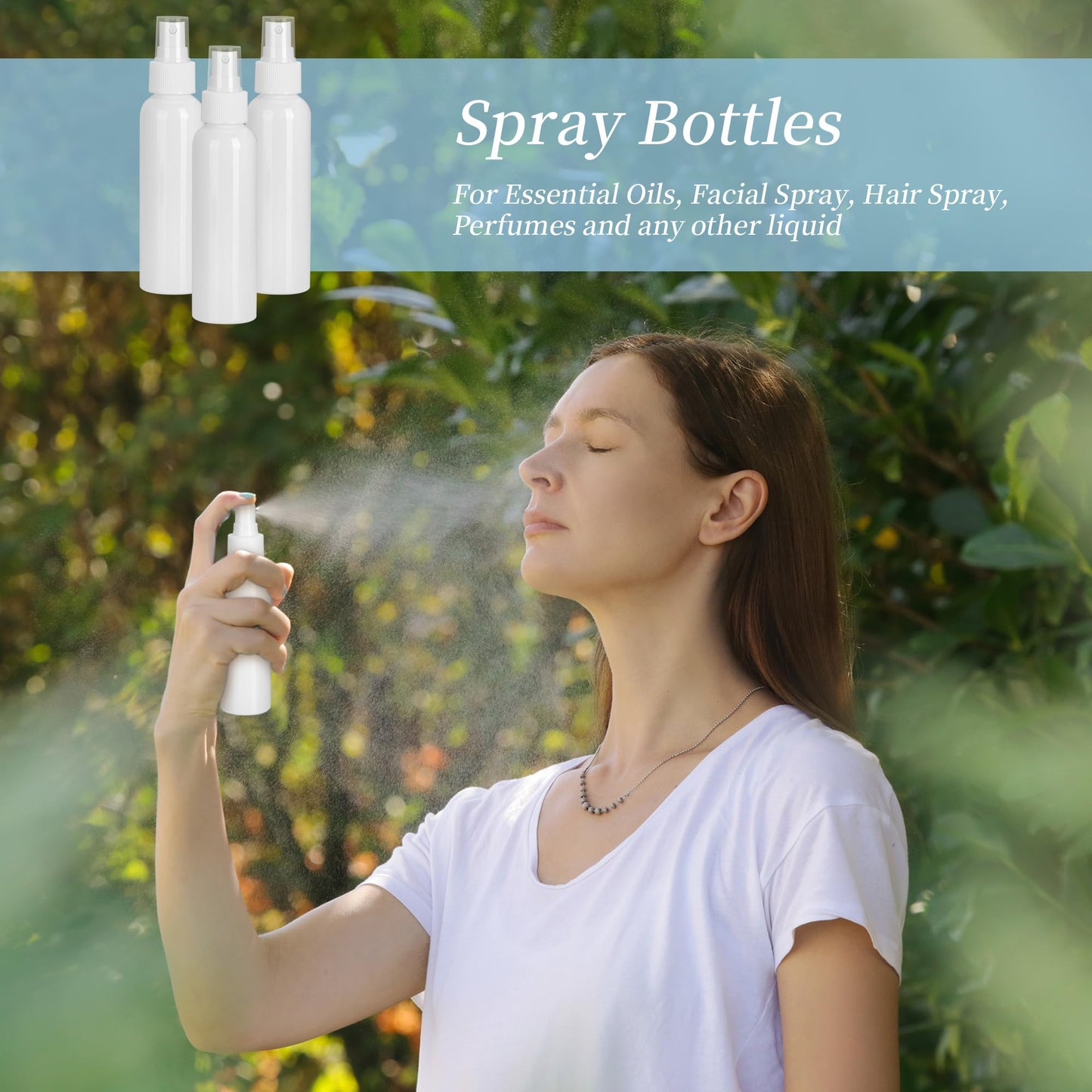 YEUIKERR 36 Pack White Small Spray Bottles 4 oz/120 ml Plastic Spray Bottles, Fine Mist Empty Small Travel Spray Bottle, Refillable Mini Sprayer Empty Bottle Bulk with Funnels and Labels