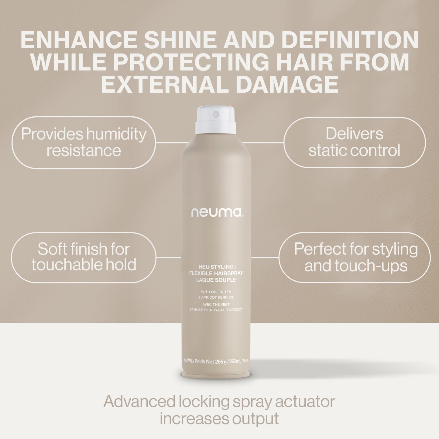Neuma Neu Styling Flexible Hair Spray | Hairspray For Women With Lavender, Mandarin & Vanilla Scent | Flexible Hold Styling Spray For All Hair Types