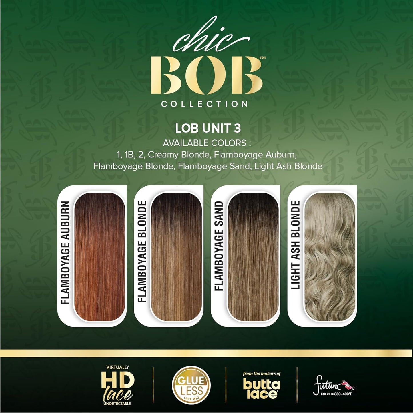Chicbob Lace Front Wig - Lob Unit 3 Glueless Synthetic Hair with 5-Inch Deep Part | Jet Black