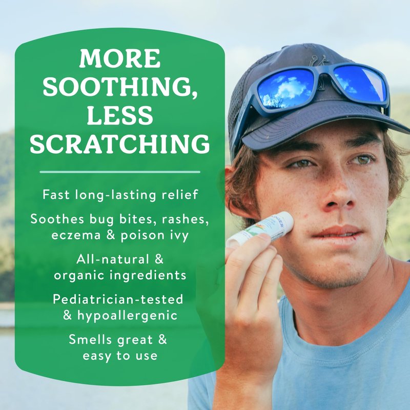 Badger Bug Bite Itch Relief Stick, Natural & Organic Anti Itch Cream for Bug Bites, Rashes & Poison Ivy, Fast Itchy Skin Relief After Bite, Works Great, Smells Great, Easy to Use, .6 oz, 2-Pack