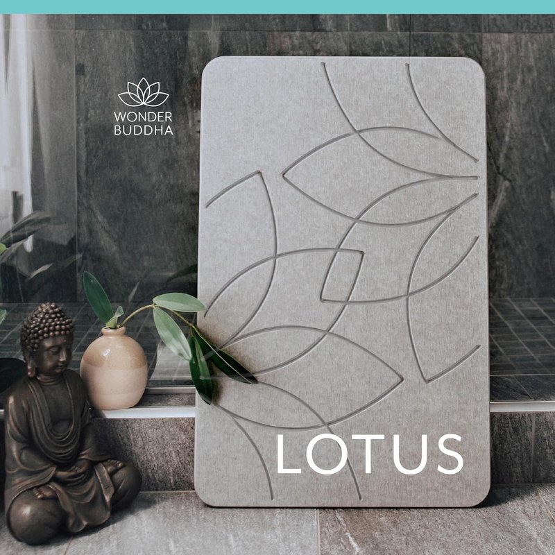 Wonder Buddha Stone Bath Mat - Luxurious Lotus Design for Spa-Like Comfort