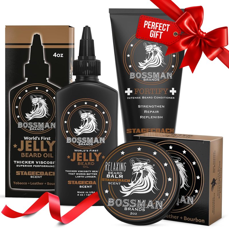 Bossman Relaxing Beard Balm - Tamer, Thickener, Relaxer and Softener Cream and Beard Care Product - Made in USA (Vetiver X Scent)