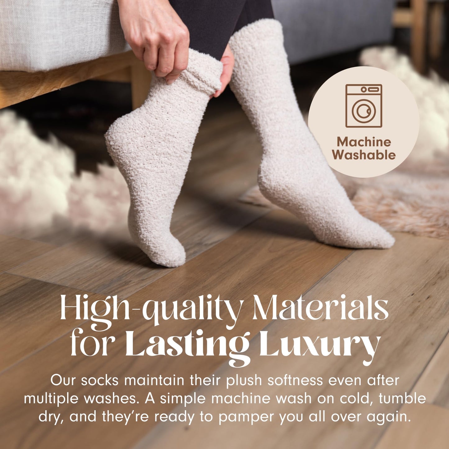 Unboxme Gifts Warm & Cozy Ultra-Luxe Cloud Socks for Women & Men - Super Soft Luxurious Sleep Socks, Thoughtful Gifts for Mom & Her