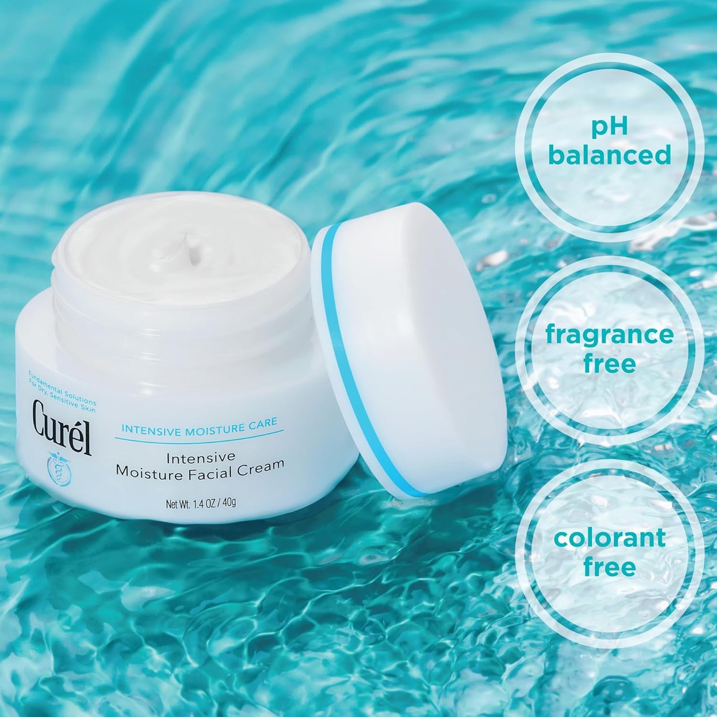 Curel Intensive Face Moisturizer Cream - Hydrating Anti-Aging Lotion for Sensitive Skin | 1.4 Oz