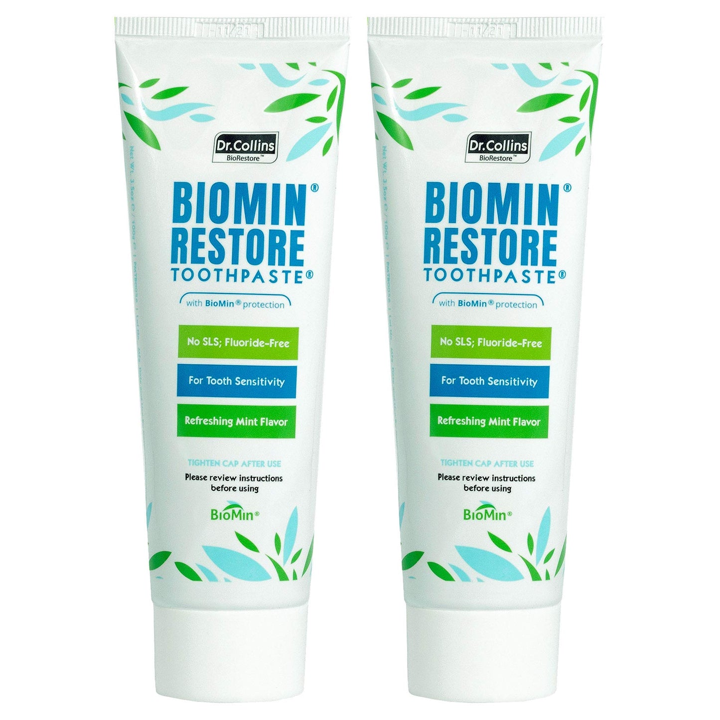 Dr. Collins Biomin Restore Toothpaste with Biomin C, 3.5oz (Pack of 2)
