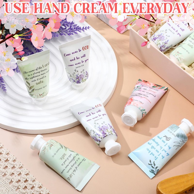 Landhoow 72 Pack Mother's Day Christian Hand Cream Bulk for Women Travel Hand Lotion Set Religious Bible Verse Gifts for Church Prayers School Teacher Wedding Anniversary Birthday