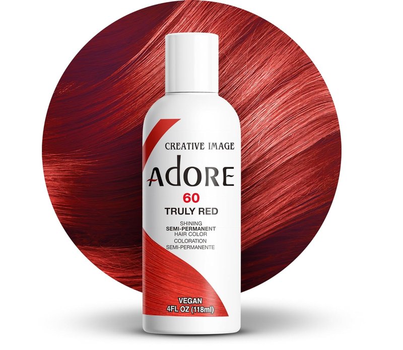 Adore Semi-Permanent Hair Color - Truly Red Vegan Hair Dye | Ammonia-Free, 4 Fl Oz