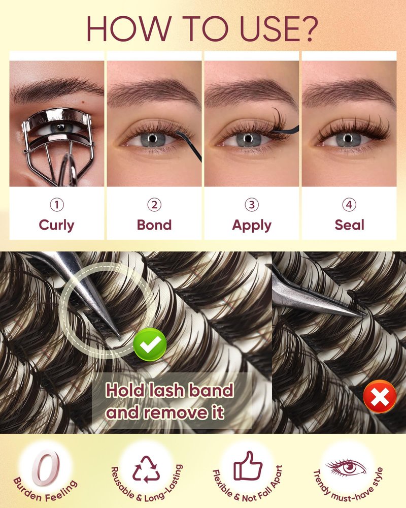 Brown Lash Clusters Manga Eyelash Clusters Dark Brown Wispy Cluster Eyelash Extensions Short 10-14mm Fairy Individual Lashes Natural Anime Lashes Extensions 160PCS by zenotti
