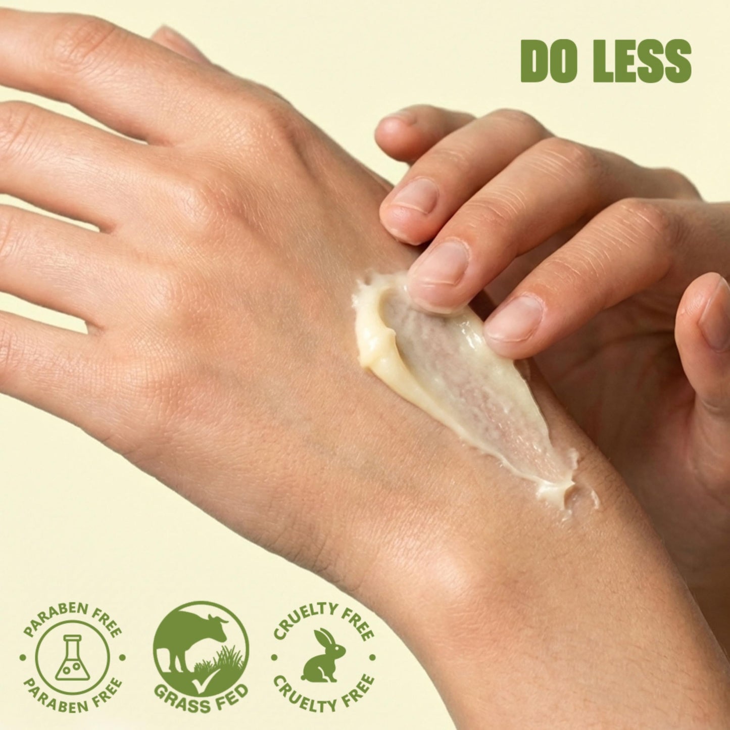 Do Less Whipped Beef Tallow Moisturizer for Skin, Face & Body, Deep Hydration for Dry Sensitive Skin with Grass-Fed Tallow, Manuka Honey & Jojoba Oil, 4oz