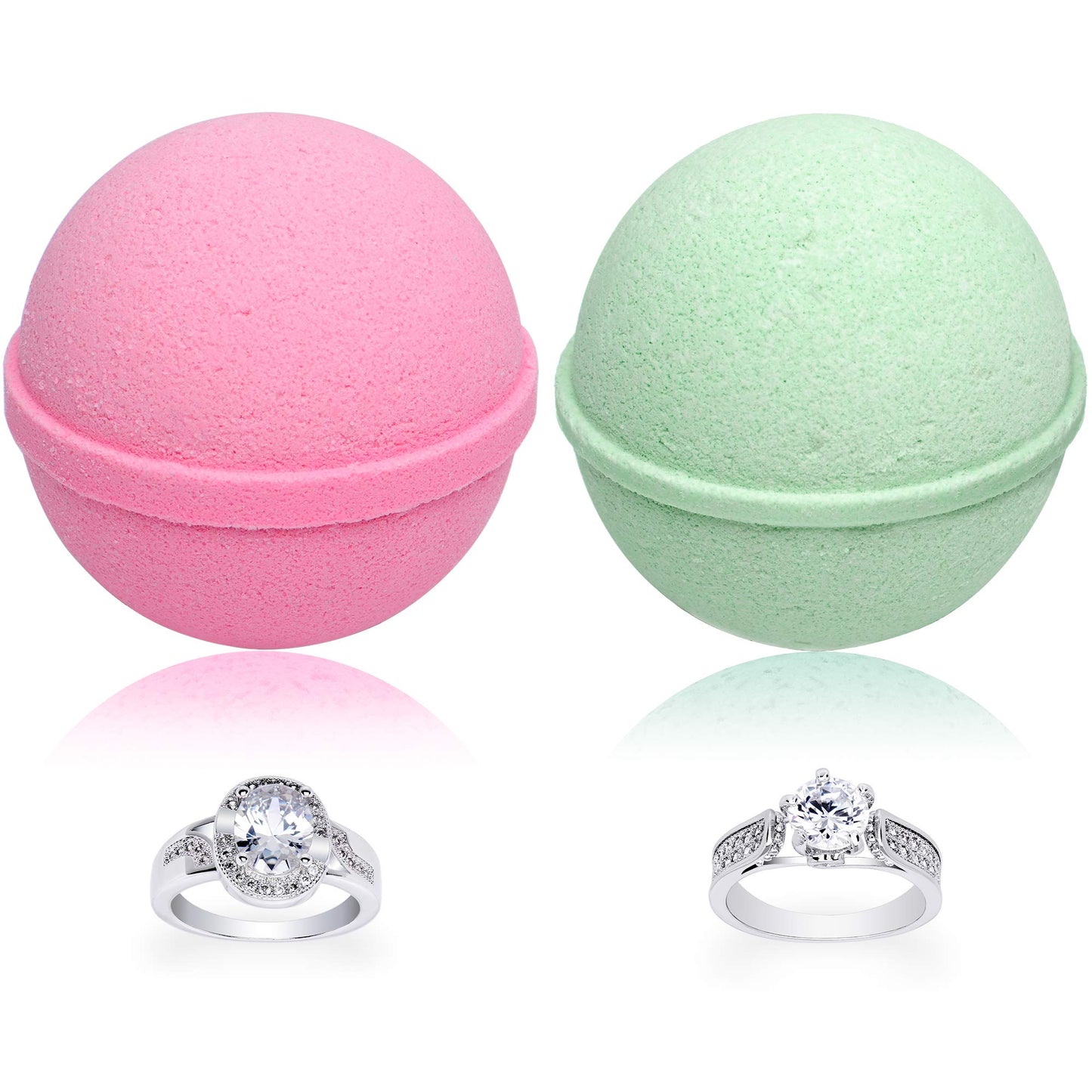 Mermaid Love Potion Bath Bombs Gift Set of 2 with Size 7 Ring Surprise Inside Each Made in USA